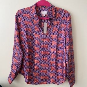 J. Crew Collection Silk Tiger Blouse